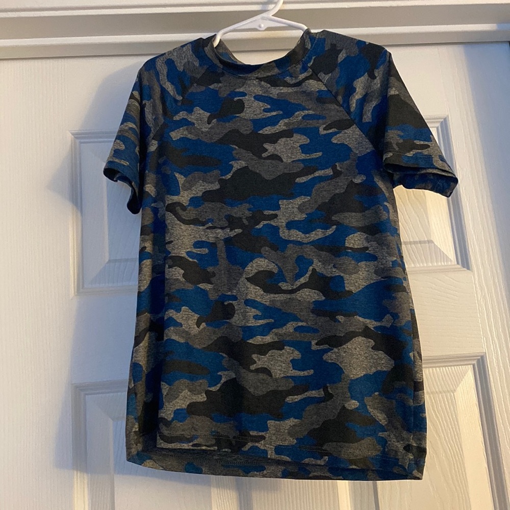 Blue camo athletic shirt